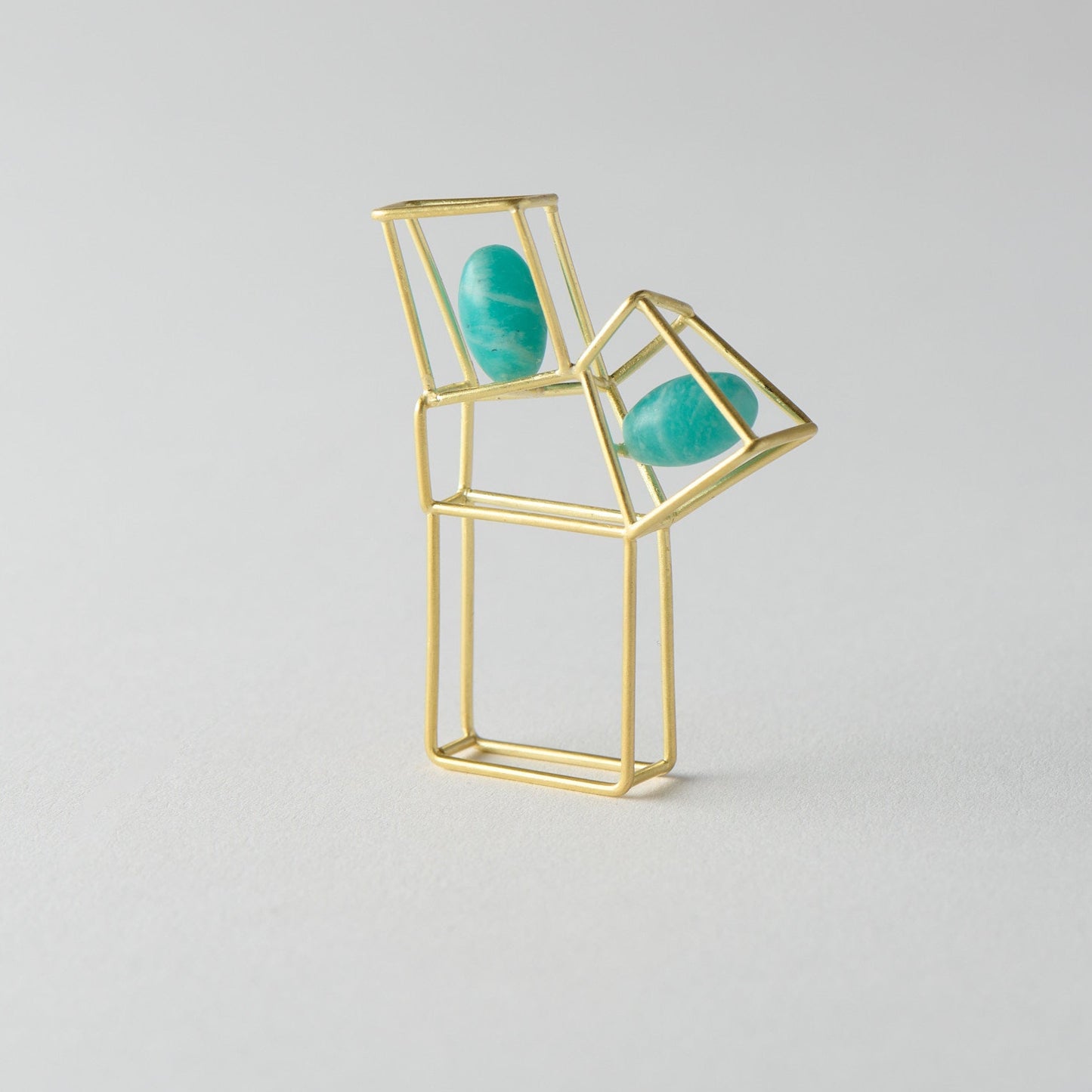 Gold ring with Amazonite