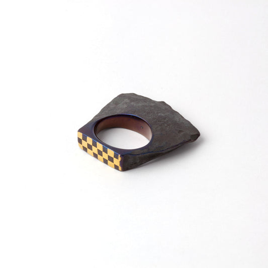 Wedge ring with gold