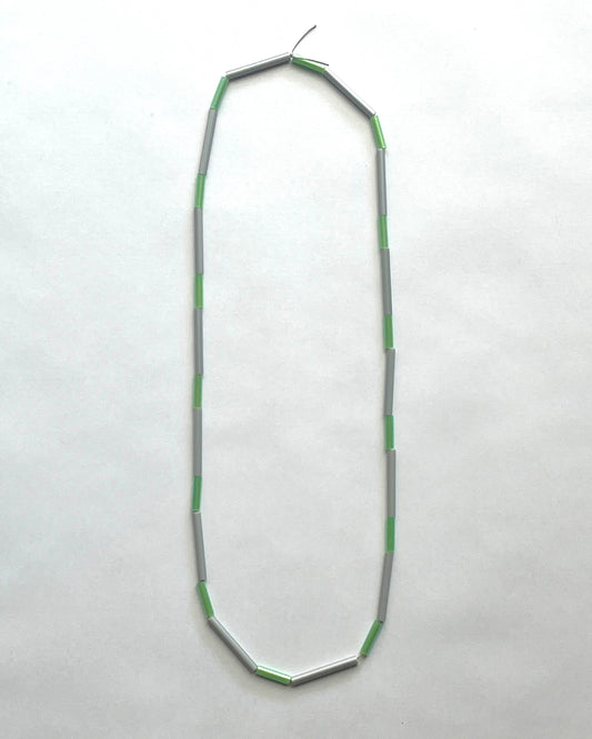 'Straws' necklace - grey/green
