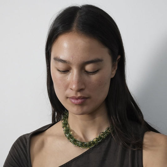 'Short Vertebrae' necklace - green