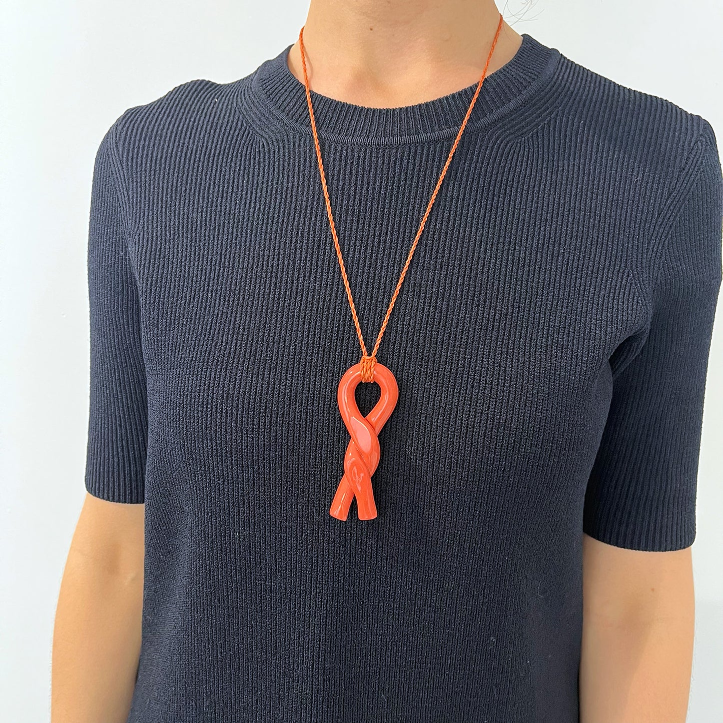 Porcelain pendant - terracotta