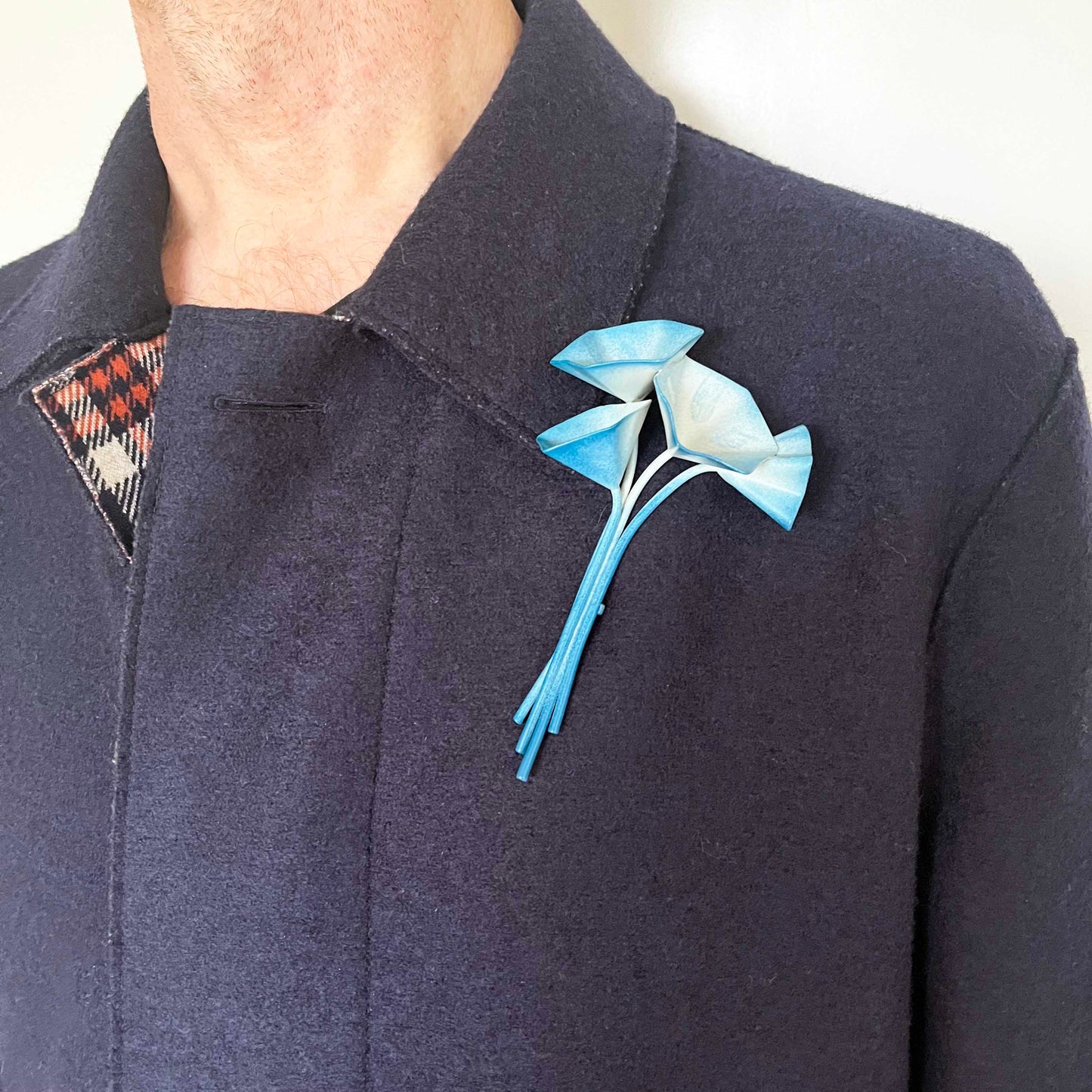 'The bees are diving in - convolvulus' brooch