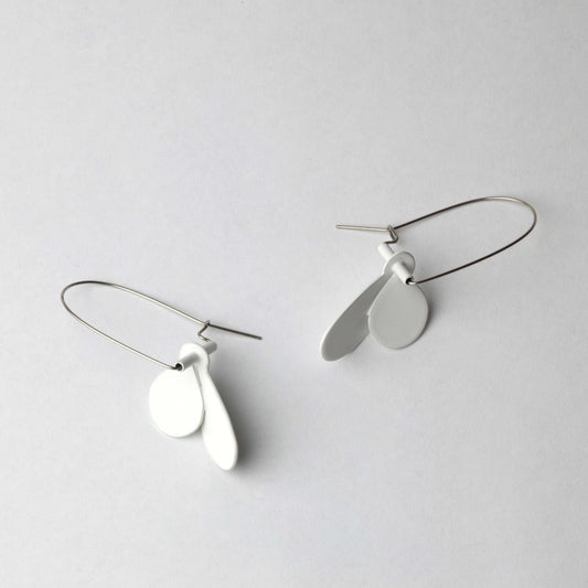 'Leaf' earrings - white