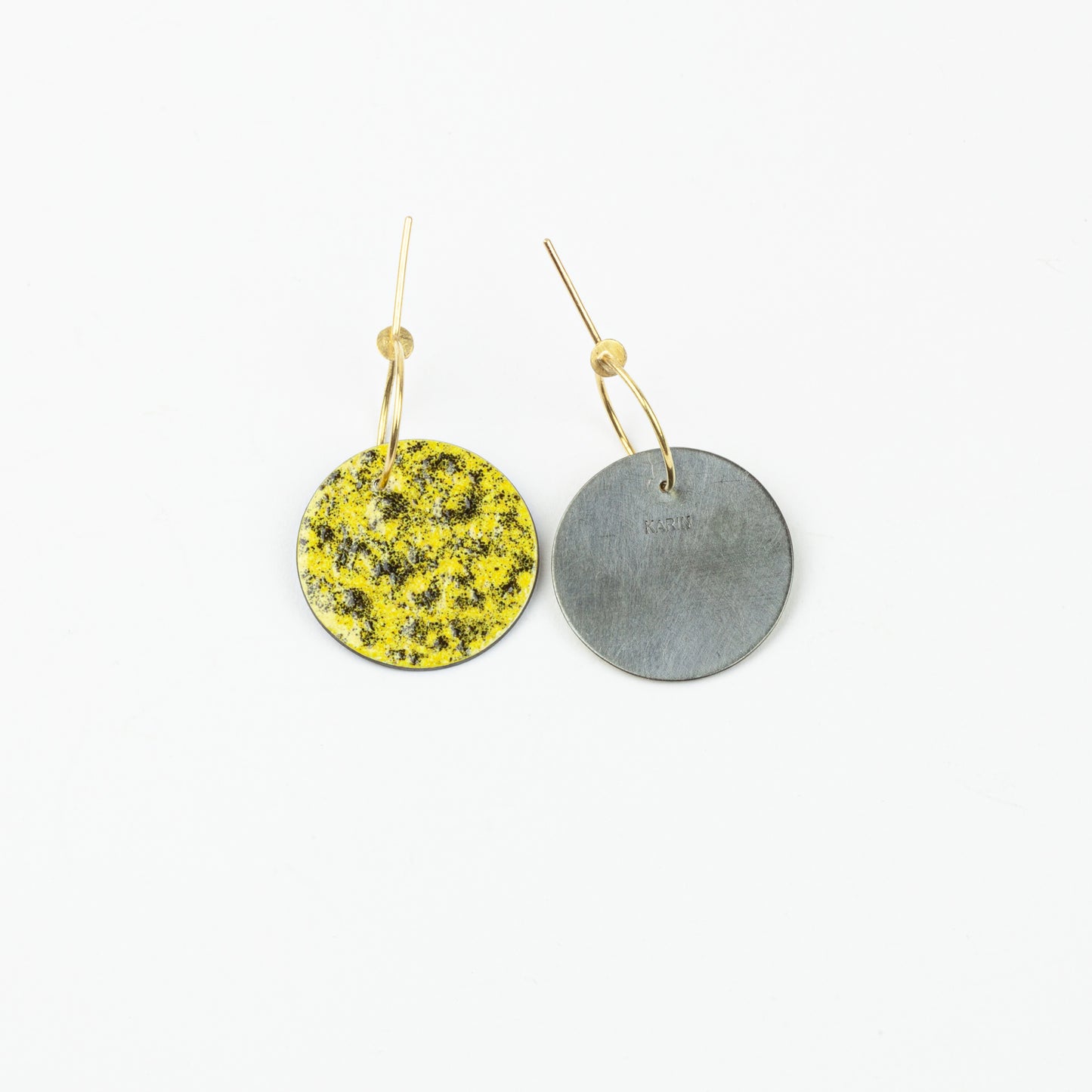 Enamel earrings (yellow)
