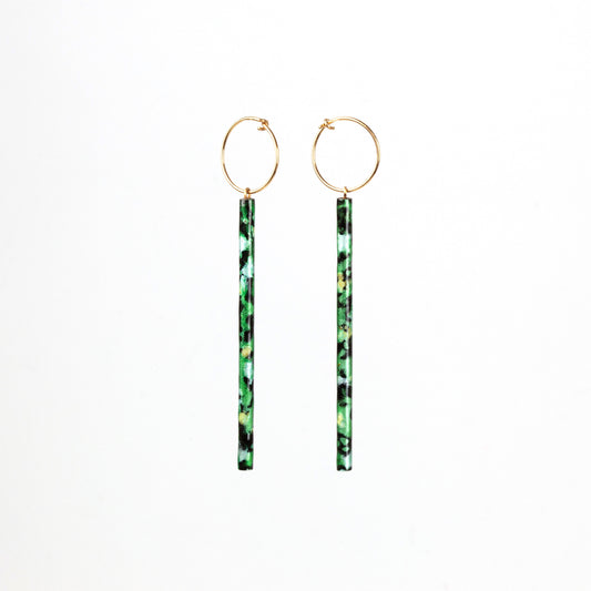 Tube earrings (green)