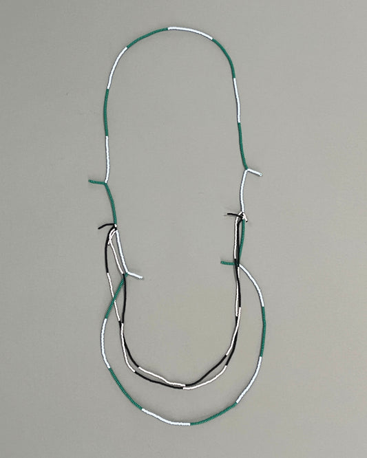 'Beads for Buildings + Bodies: Strip with stripes no.1' necklace