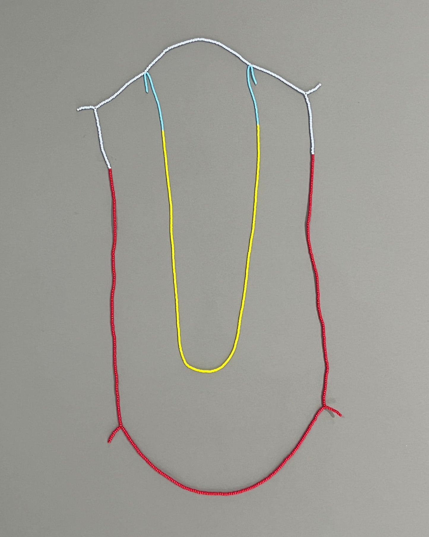 'Beads for Buildings + Bodies: Configuration no.5 (rectangle with yellow)' necklace