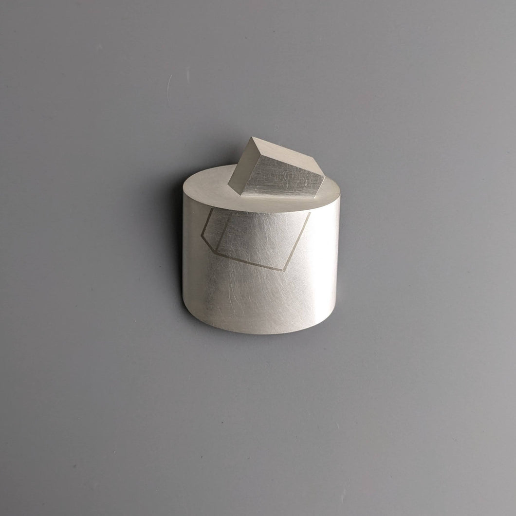 Cylinder + rectangle brooch