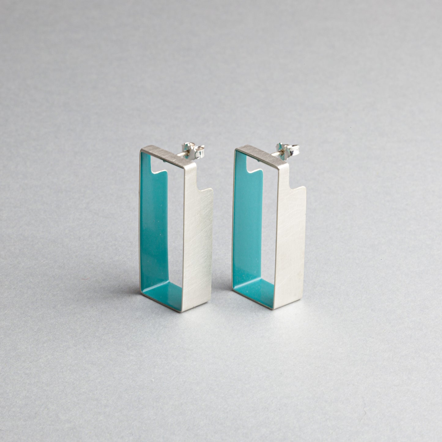 Rectangle earrings - turquoise