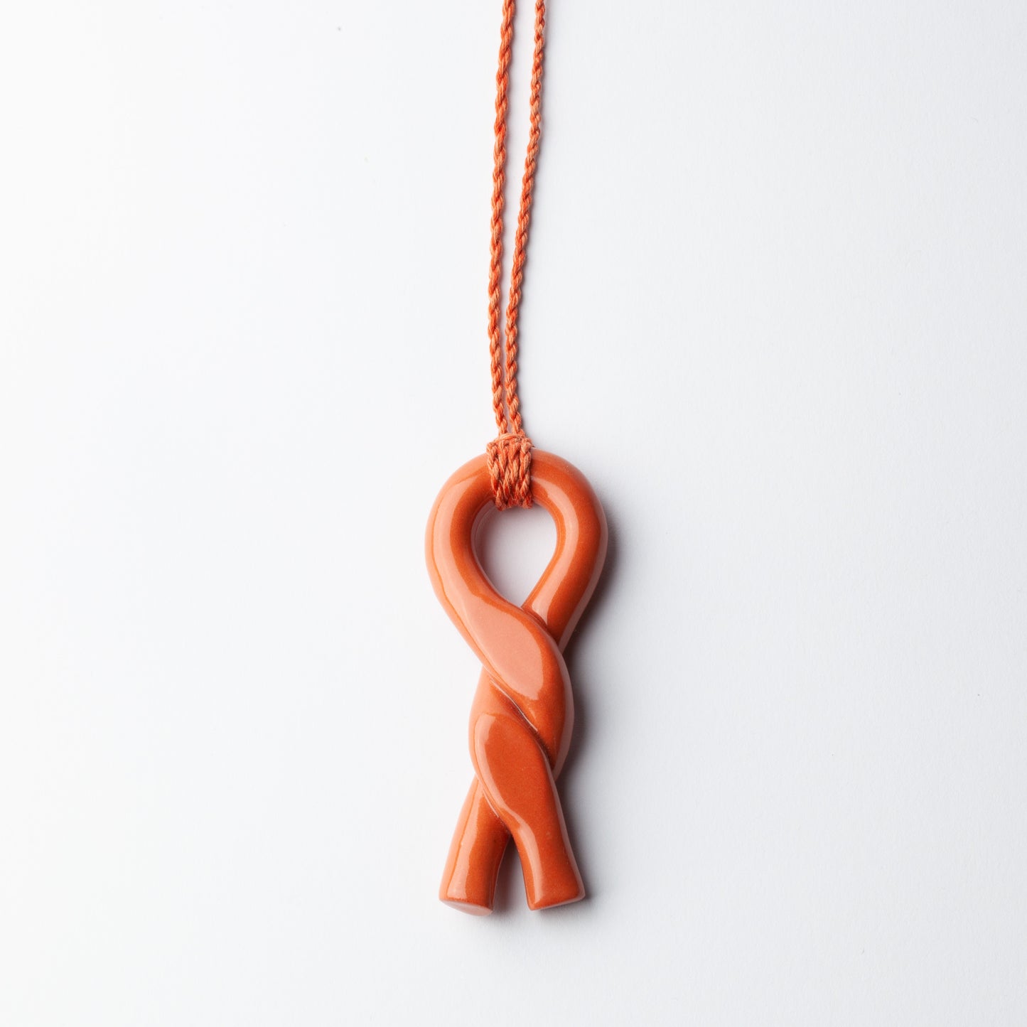 Porcelain pendant - terracotta