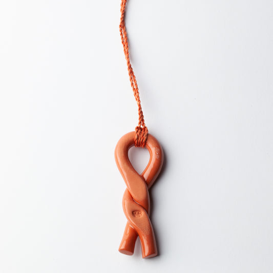 Porcelain pendant - terracotta
