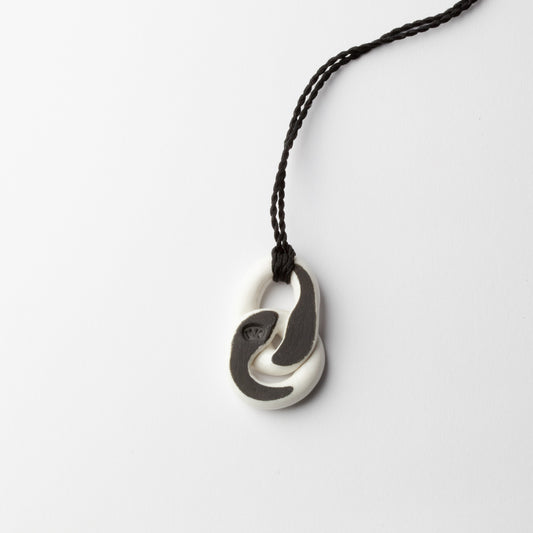 'Porcelain pendant' - black & white