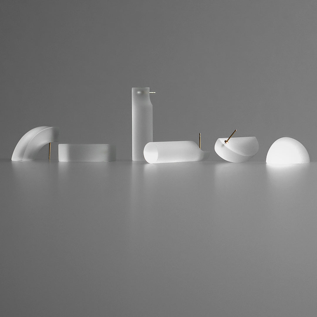 'Blank: quarter circle' stud earrings