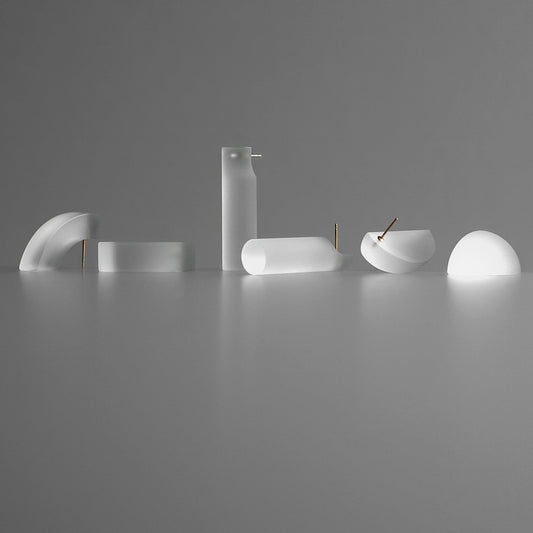 'Blank: quarter circle' stud earrings