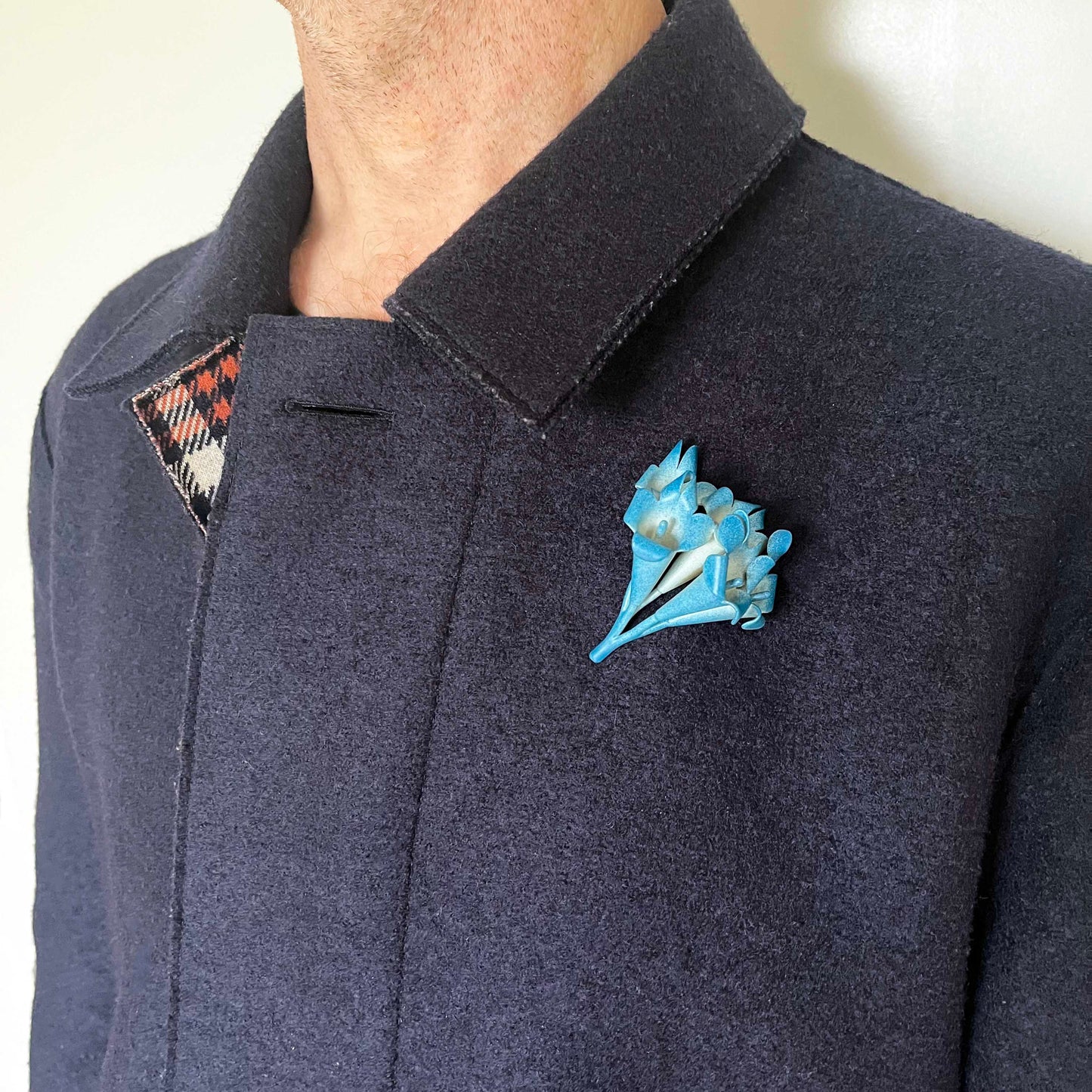 'Orange fence flowers' brooch