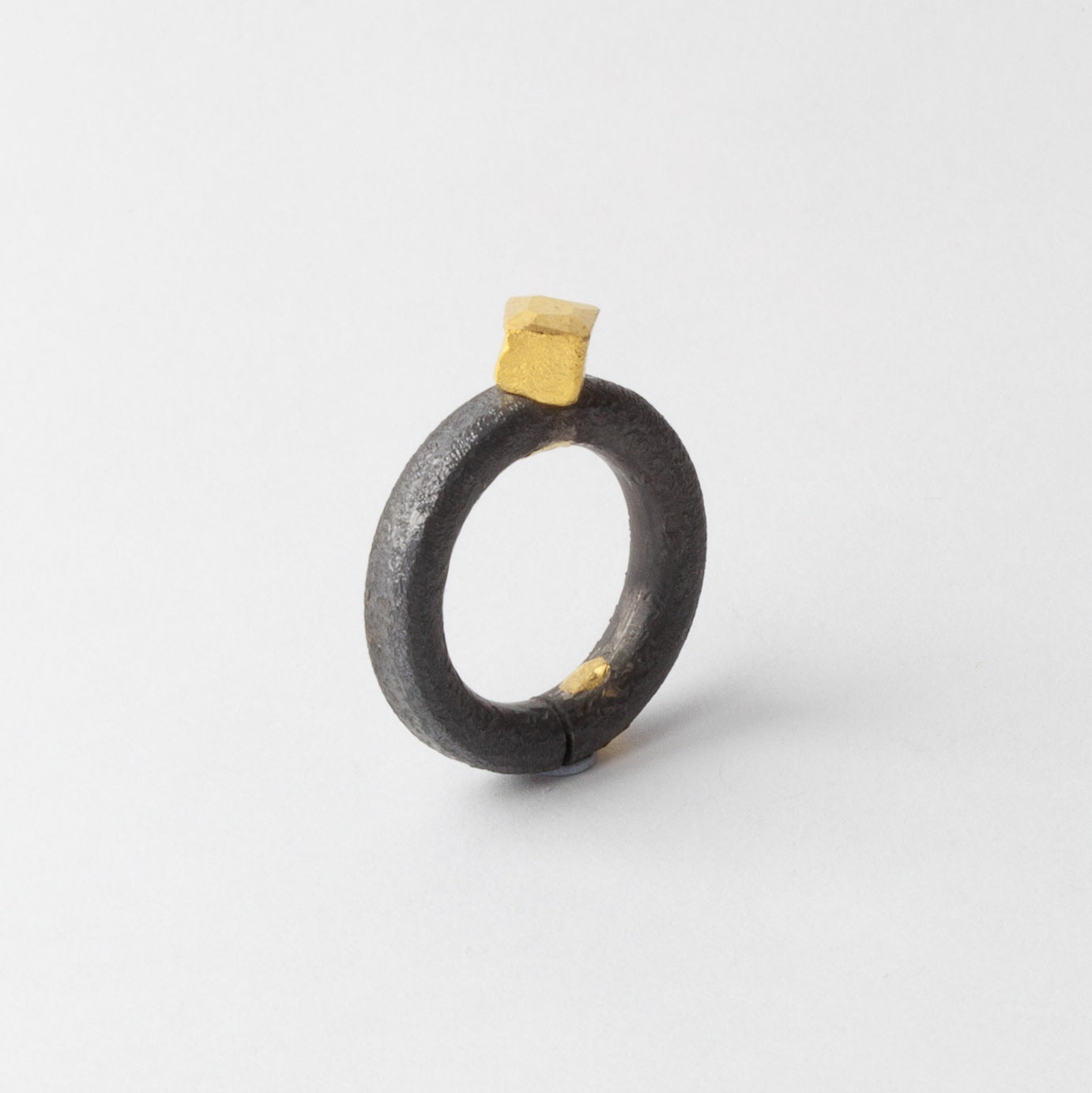 Titanium ring with gold