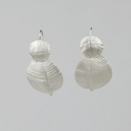 Double leaf hook earrings