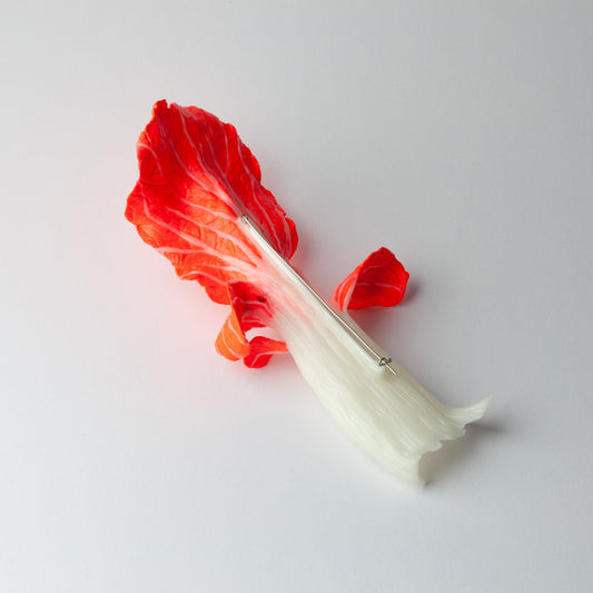 'Hot red leaf' brooch