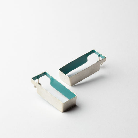 Rectangle earrings - turquoise