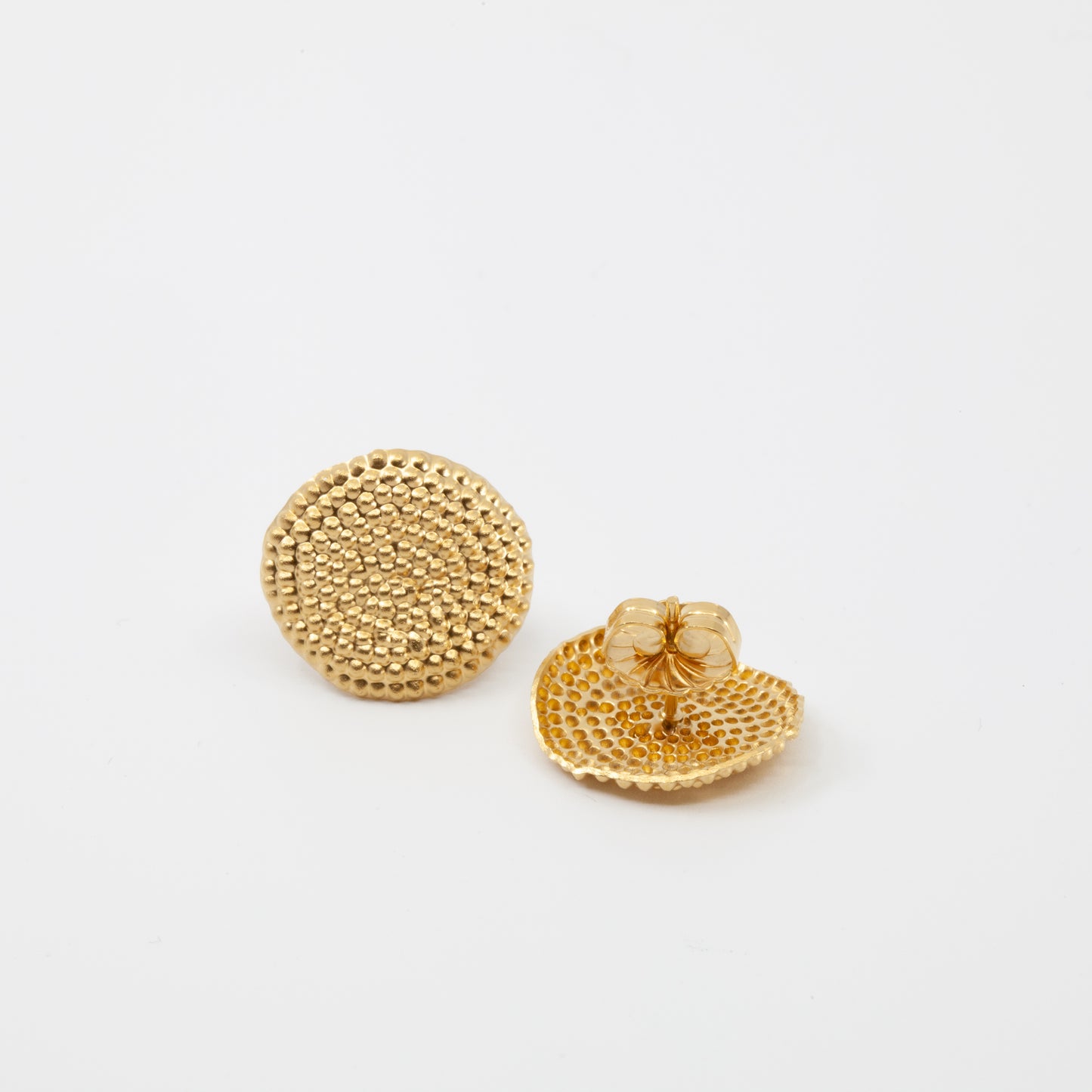 'Punched dot' studs - gold