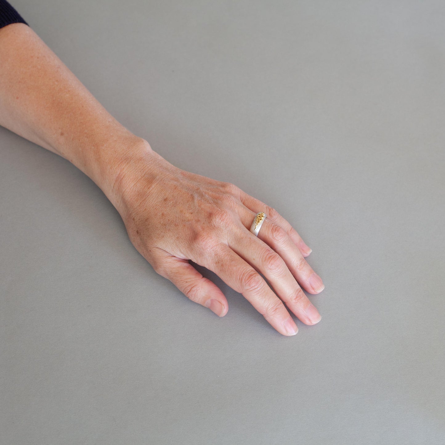 'Snake' gold & silver ring