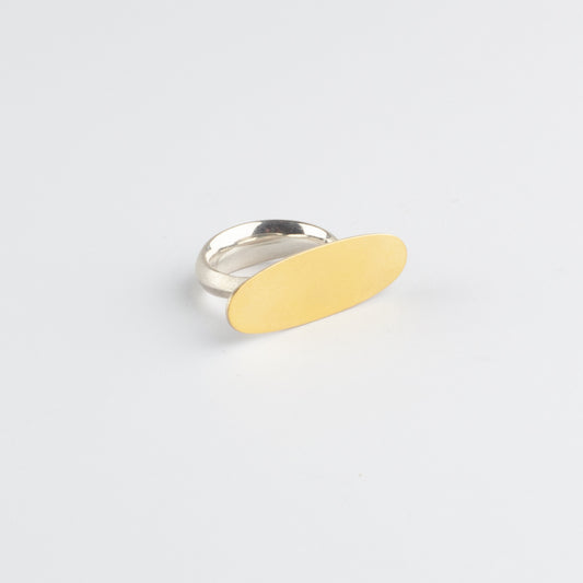 Ellipse gold & silver ring