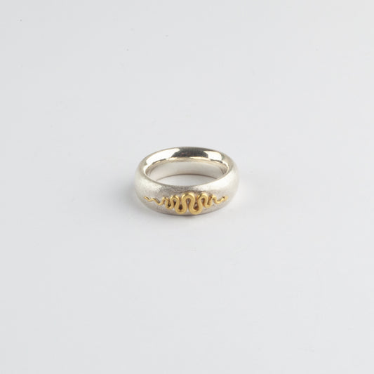 'Snake' gold & silver ring