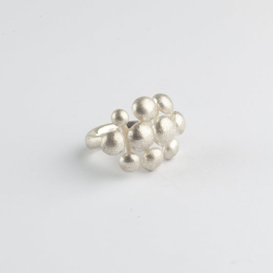 Silver bubble ring