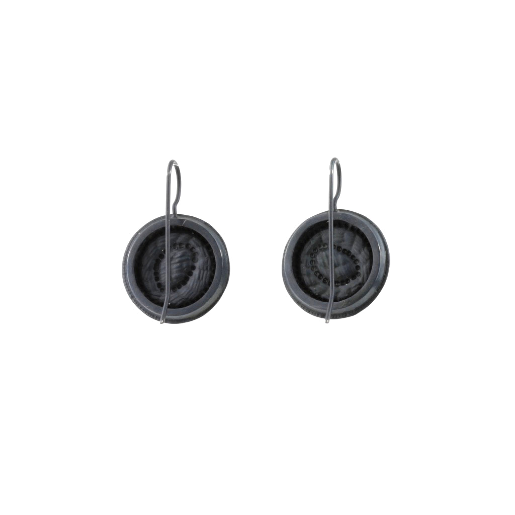 'Remnant' hook earrings - black