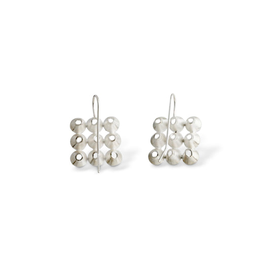 'Cone' hook earrings - silver