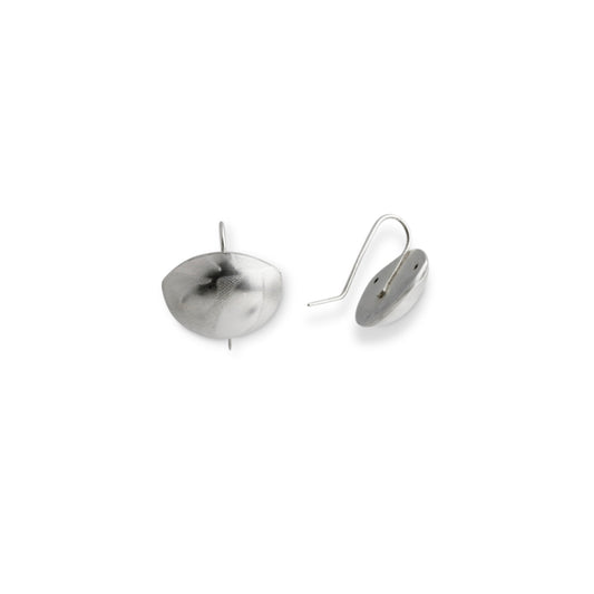 Domed hook earrings - silver