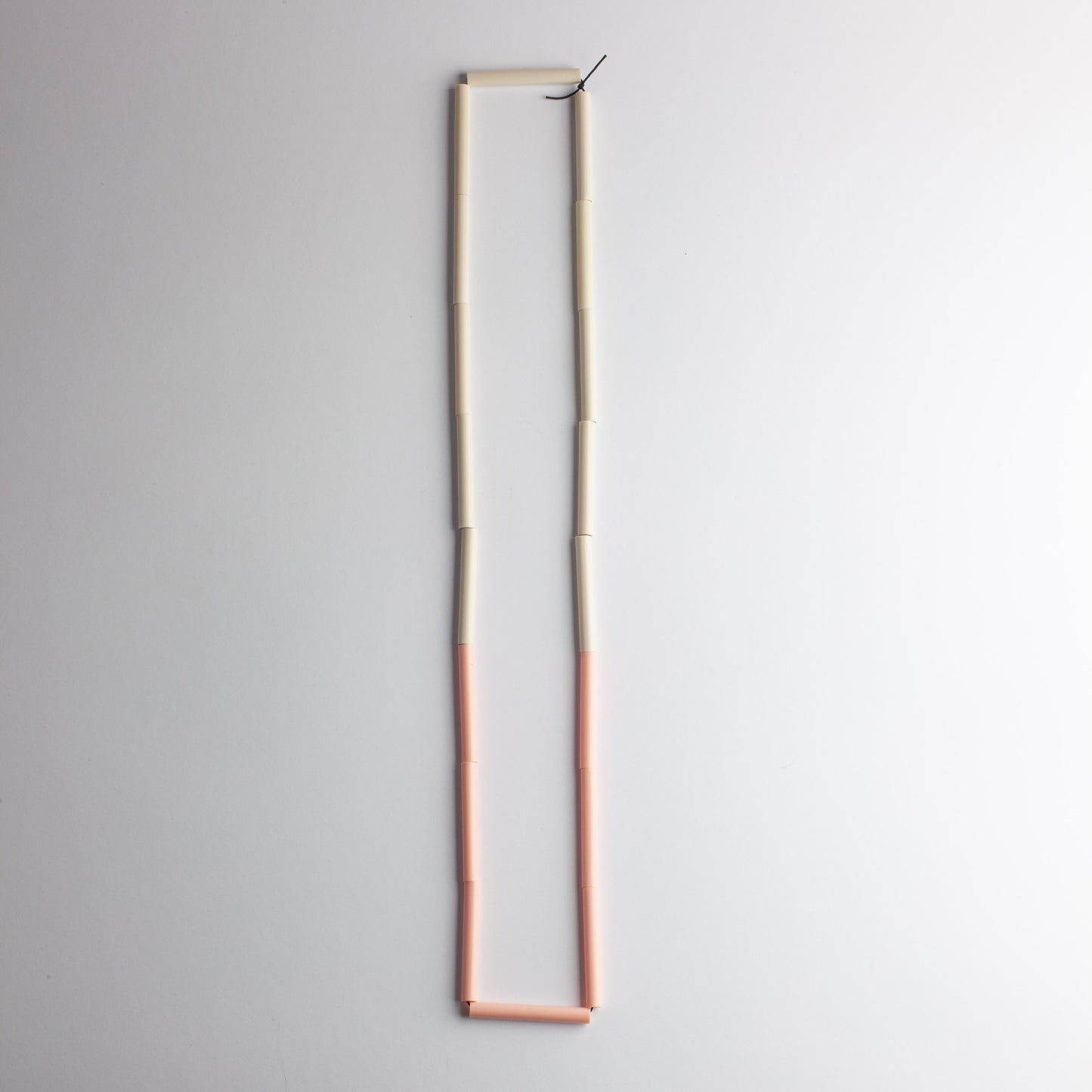 'Straws' necklace - pink/beige