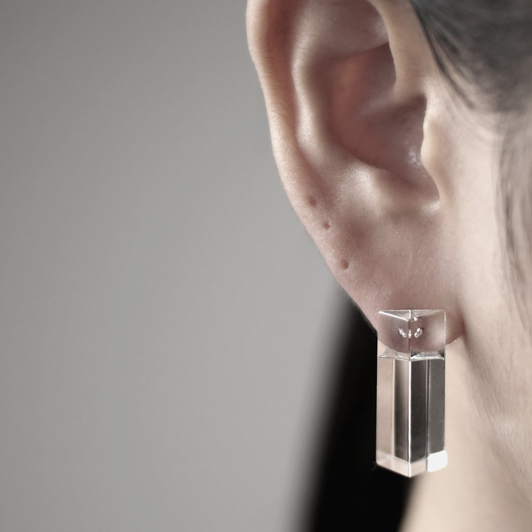 'Window: column (S)' stud earrings