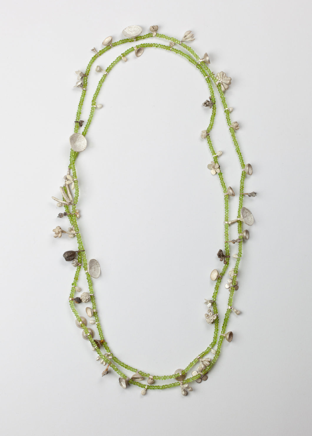 Peridot and silver necklace