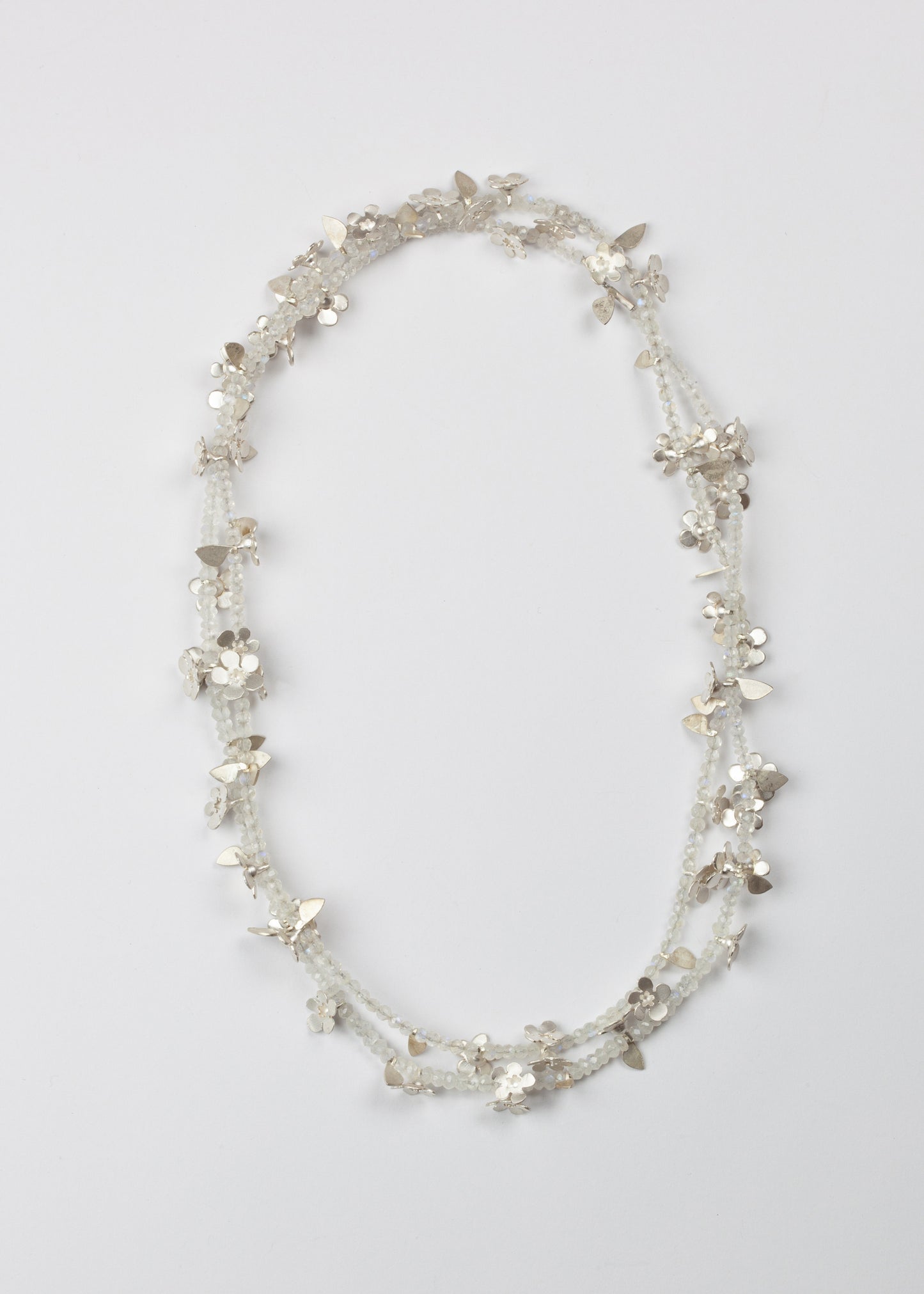 Moonstone and silver necklace