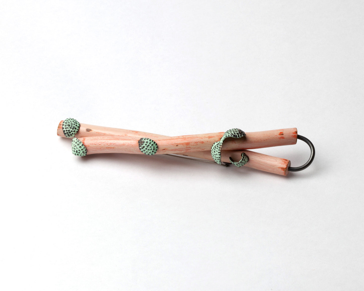 'Pink & green desert acacia' brooch