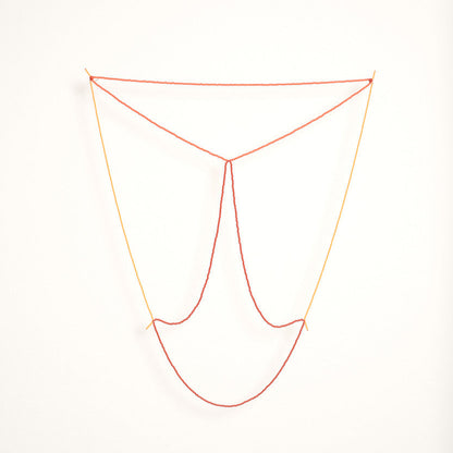 'Beads for Buildings + Bodies: Curtain no. 3 (red and orange)' necklace