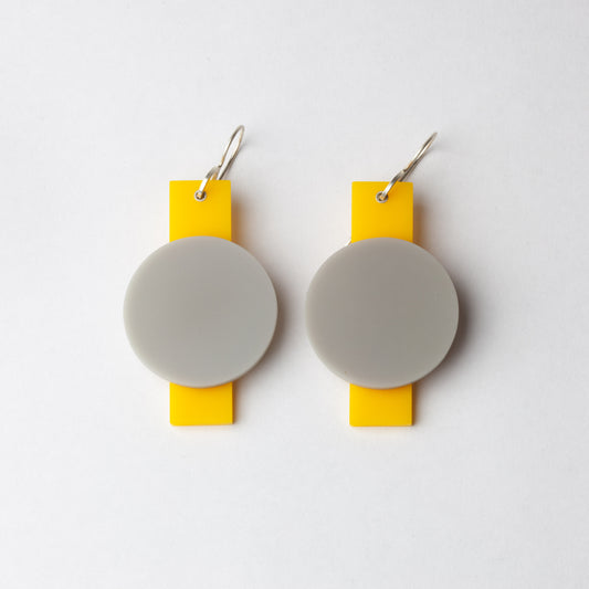 'Yellow vinyl and grey weather' earrings