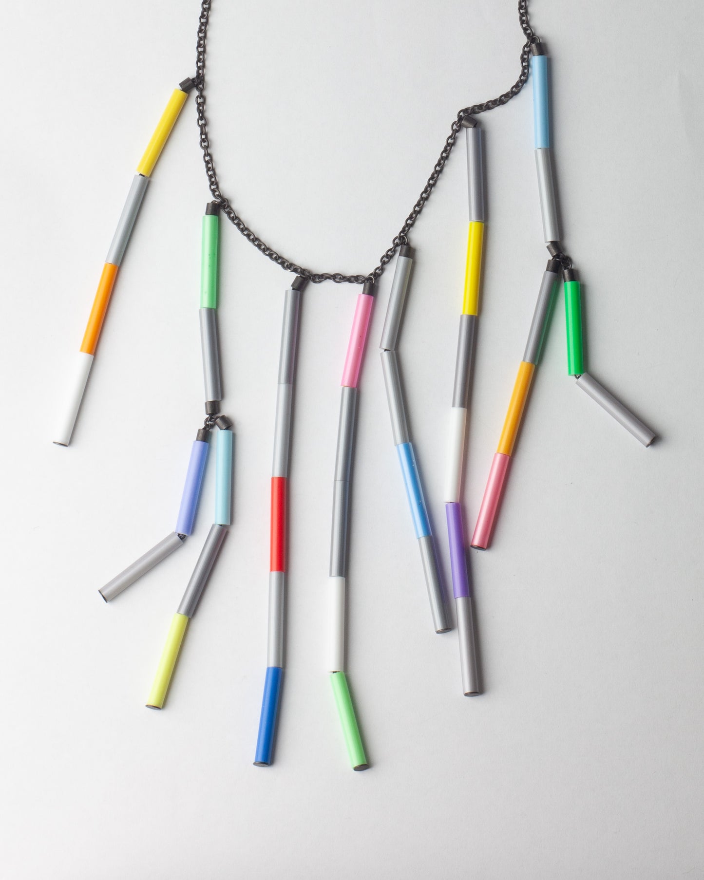 'Urban birds have wild rhythms' necklace