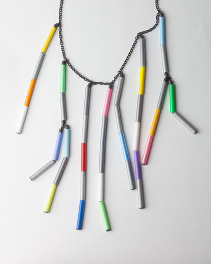 'Urban birds have wild rhythms' necklace