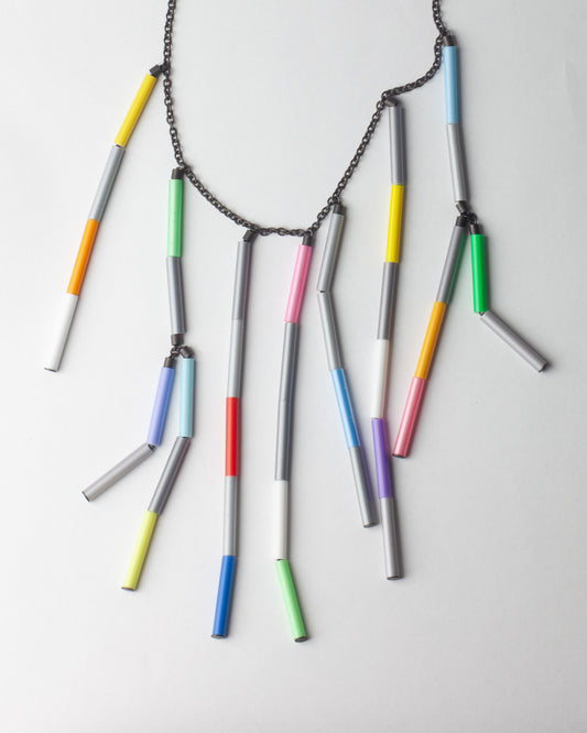 'Urban birds have wild rhythms' necklace