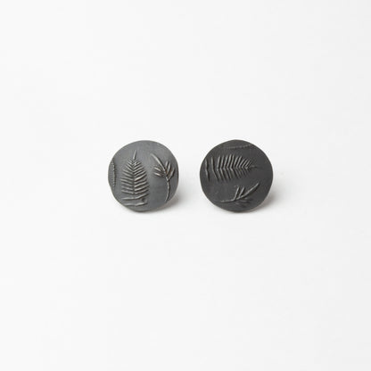 Black fern studs