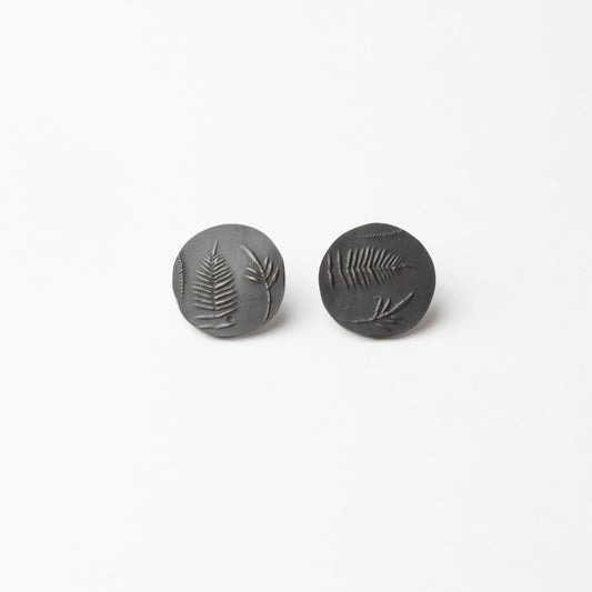 Black fern studs