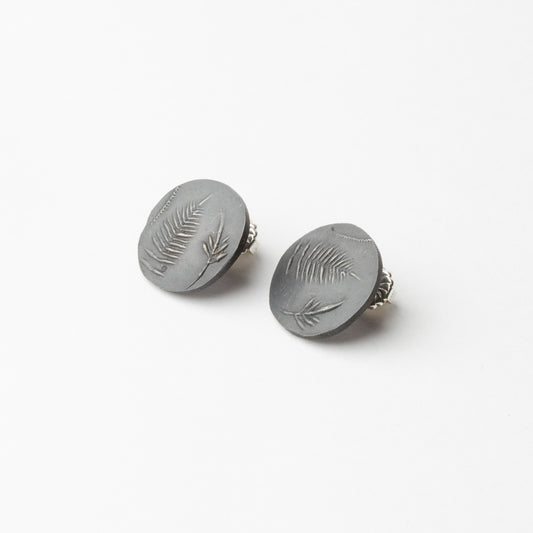 Black fern studs