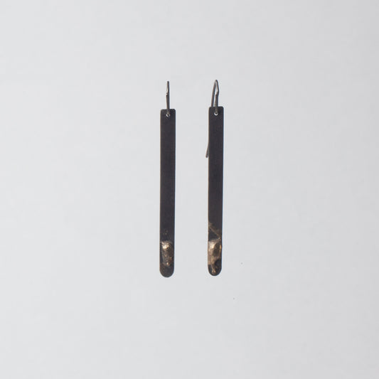 'Steel and gold' earrings