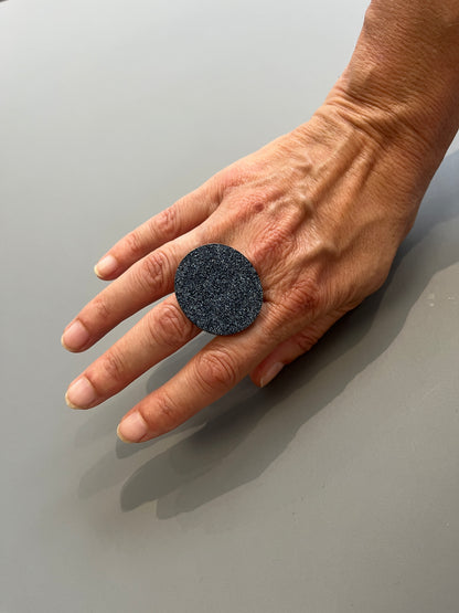 Enamel ring (blue/black)