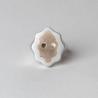 silver and old ring  grey background
