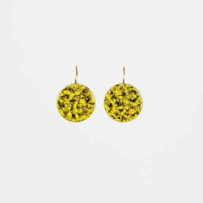 Enamel earrings (yellow)