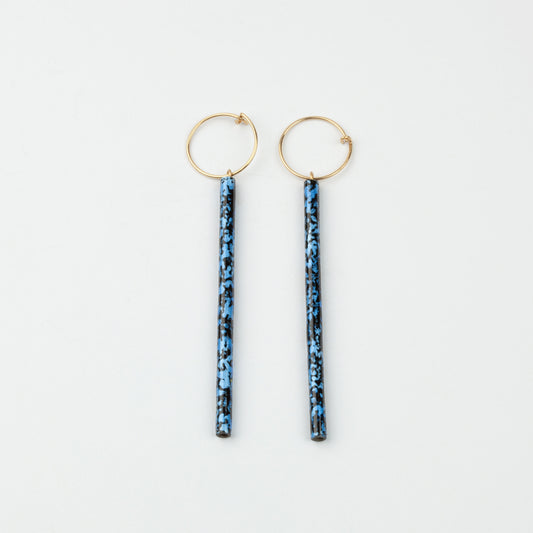 Tube earrings (blue)