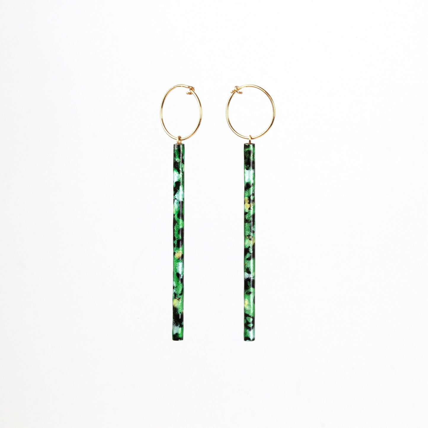 Tube earrings (green)
